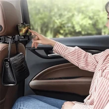 1pc Car Back Seat Front Seat Mobile Phone Holder Storage Hook - Black - View 7