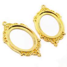 5 pièces Base de pendentif vide qui convient à des pendentifs de 30x40mm. Accessoires en métal creux pour la création de bijoux DIY