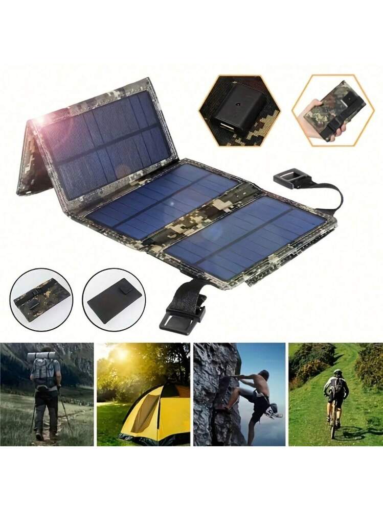 Caricabatterie portatile a pannello solare con banco di alimentazione ripiegabile, usca USB, pannelli ETFE ripiegabili e impermeabili IP67, per emergenze elettriche, escursioni in campeggio e