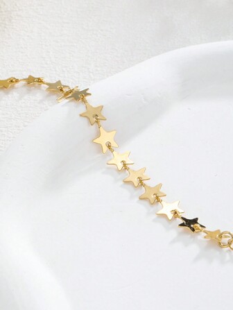 1條時尚復古不銹鋼星星鏈手鍊