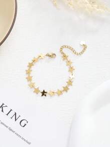 1條時尚復古不銹鋼星星鏈手鍊