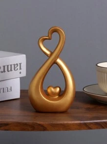 1 件树脂创意心形家居装饰品，适用于展示柜、橱柜、婚礼派对、工艺品 - 白色 - 查看 10