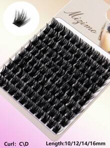 120 peças/168 peças Cílios Postiços Pretos DIY, Cílios Falsos de Vison 150D, Cílios em Cachos Grossos, Extensão de Cílios em Cachos com Enrolamento C/D, Cachos de Cílios, Cílios Individuais, Cílios, Cílios Falsos