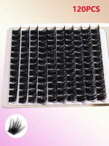 120 peças/168 peças Cílios Postiços Pretos DIY, Cílios Falsos de Vison 150D, Cílios em Cachos Grossos, Extensão de Cílios em Cachos com Enrolamento C/D, Cachos de Cílios, Cílios Individuais, Cílios, Cílios Falsos