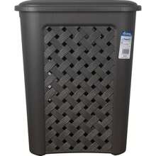 Tontarelli CLOTHES BASKET 30L ARIANNA GRAPHITE - Practical And Functional Clothes Basket - Clothes Basket For Efficient Organization - Spacious And Resistant Clothes Basket - Modern Style Clothes Basket - Clothes Basket Long-Lasting Material Home Bathroom Decor Bathroom Organizer Summer - Multicolor - View 4