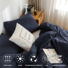 Super Soft Lightweight Comforter Bedding Sets ( 1 Comforter & 2 Pillowshams ) , Quilt Bed Blanket Boho Style Gifts, Luxury Fluffy Comfy Cozy Washed PolyCotton Skin-Friendly Bedding Conforter Set For All Season Use,Twin / TWIN XL FULL QUEEN KING CAL KING Size - 藍色 - 查看 4