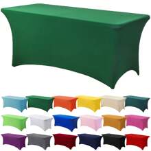 1/2 piezas Mantel de spandex, cubierta de mesa elástica, mantel rectángulo ajustado, cubierta de mesa elástica universal para bodas, banquetes, fiestas y eventos en el patio