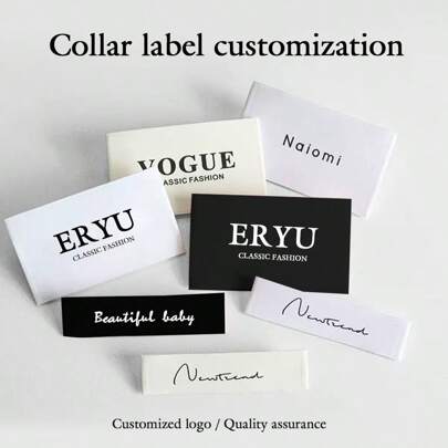 Custom Clothing Woven Label, Personalized Logo Clothing Label, 50pcs/100pcs Per Set ,Seal,Multi-Functional,Ornamental Exquisite,Stylish,Modern,Contracted Custom,Personalized,Unique Ideal Gifts For Him Her,Family,Boyfriend,Girlfriend,Dad,Mom For Anniversaries,For Children's Day,For Birthdays,For Mother's Day,For Father's Day,For Weddings,For Housewarming School,Home,Office,Tea Room,Living Room,Dining Room,School Essentials,Home & Living,Christmas Home Atmosphere,Souvenirs