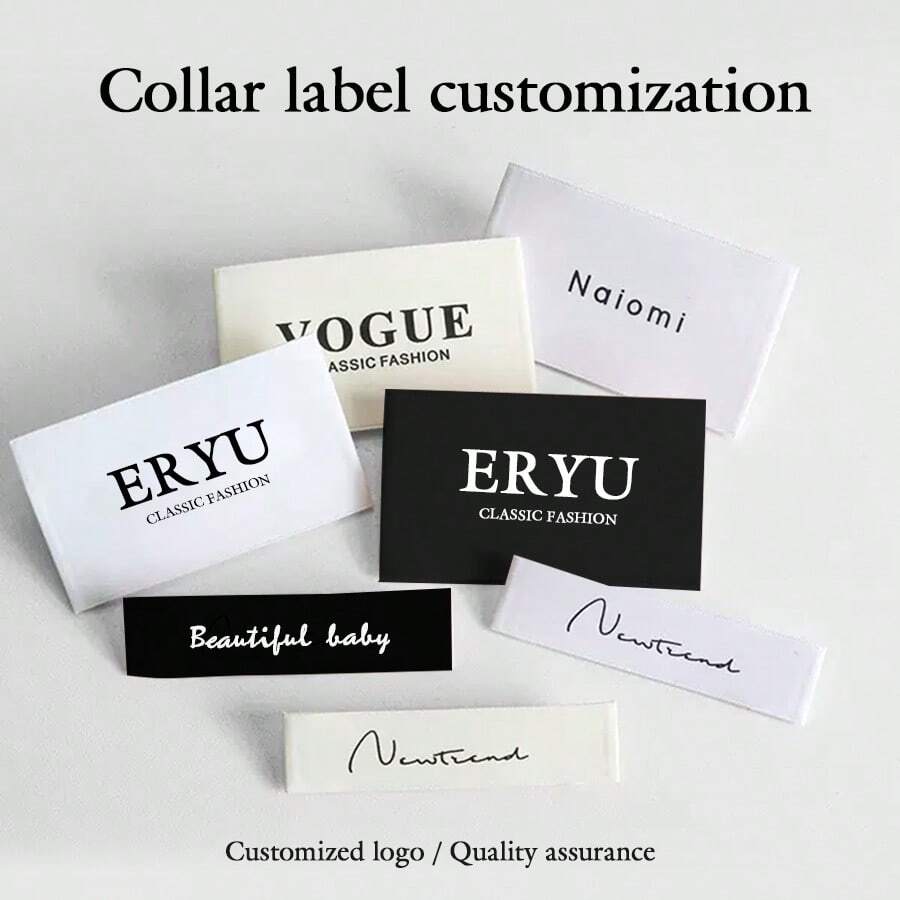 Etiqueta de ropa tejida personalizada, etiqueta de ropa con logotipo personalizado, 50 piezas/100 piezas por set, sello, multifuncional, ornamental exquisita, elegante, moderna, personalizada a medida, única, regalos ideales para él, ella, familia, novio, novia, papá, mamá para aniversarios, para el Día del Niño, para cumpleaños, para el Día de la Madre, para el Día del Padre, para bodas, para inauguración de la casa, escuela, hogar, oficina, salón de té, sala de estar, comedor, artículos escolares