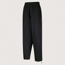 Nike Boyfriend Style Men's Logo Embroidery Loose Casual Pants With Elastic Waistband Black FN3097-010