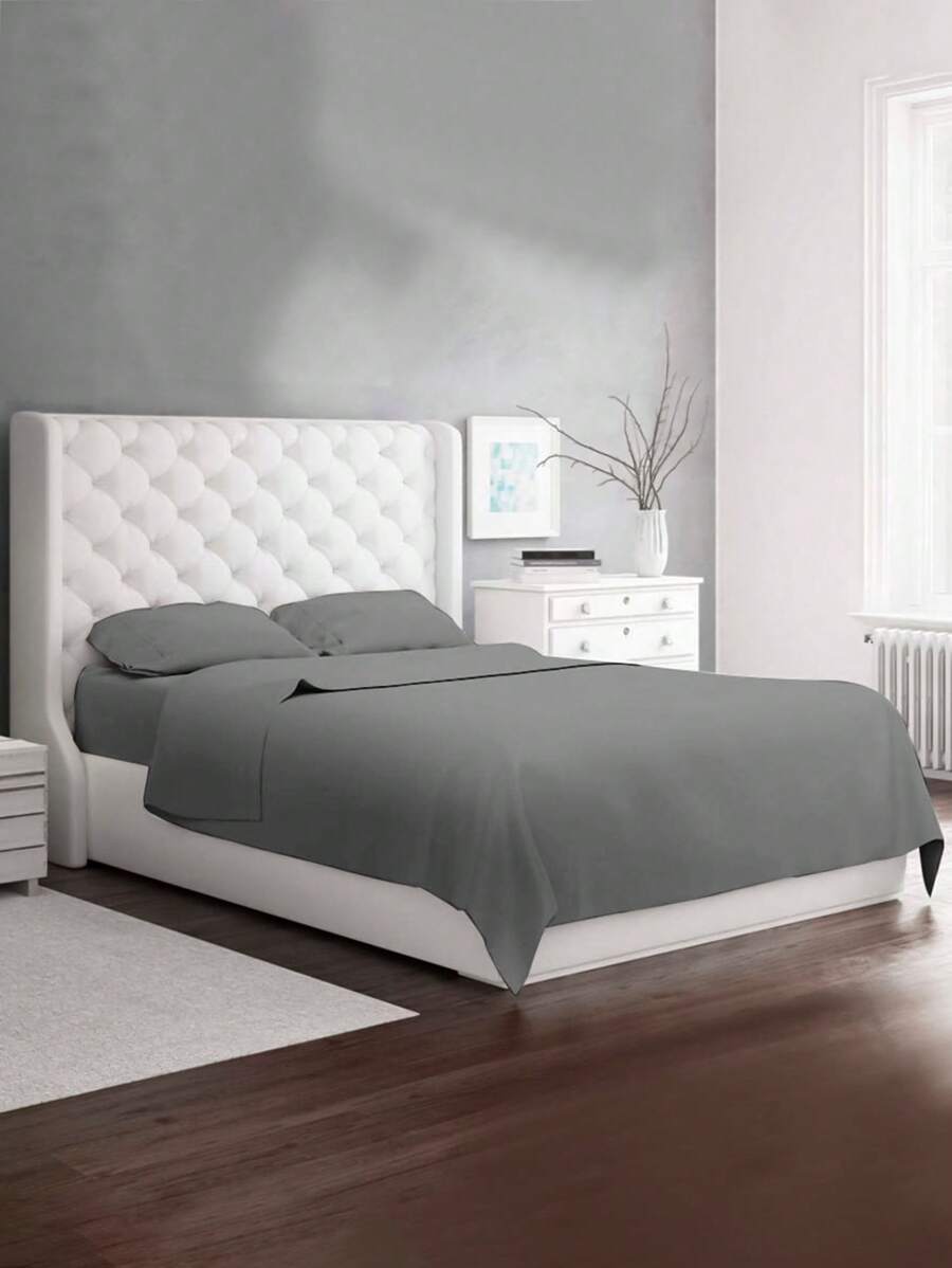 Juego de Sábanas individuales Bluelander, 3 piezas - Gris Oscuro - Ver 1