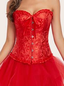 Top cu corset strâns în față pentru femei, îmbrăcăminte modelată în stil palat jacquard, potrivită pentru a fi purtată cu o rochie