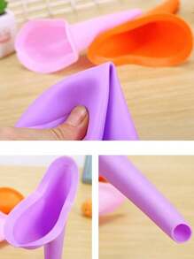 1 件随机颜色便携式户外旅行硅胶车载小便池带隐私盖，有标志和无标志版本夏季降温、海滩、旅行 - 彩色 - 查看 3