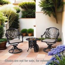 Outdoor Summer Pail Table Set, Hand Brushed Patina/Bronze Cast Aluminum, 304 Stainless Steel Ice Bucket
