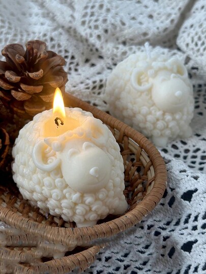 Moldes de silicona en forma de ovejas peludas 3D lindas para hacer velas, ornamentos, artesanías, velas perfumadas, jabón, yeso y resina para decoración del hogar
