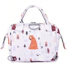 Bebamour Tote Changing Bag Flower Pattern Women Handbag Nappy Bag Organiser - Red - View 2