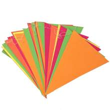 3M/Pack Big Size Max 5Colour Neon Paper Glow Flag Banner Hanging Decorations,80s Glow In The Dark Party Flag Banner Black Light Reactive Paper Garland Neon Party Streamers For Birthday Disco Theme Party Bar