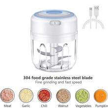 For Nut Vegetable Fruit Food Electric Mini Garlic Chopper Meat Grinder Crusher - White - View 1
