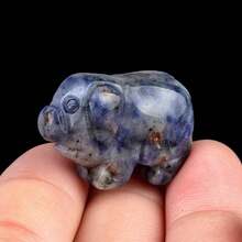 1pc Pha lê & Đá bán quý Khắc trang trí hình chú lợn dễ thương, Thích hợp cho gia đình, văn phòng, bể cá, trang trí chậu hoa, Phong cách Âu Mỹ - Đồ trang sức hình heo con chạm khắc - Xem 11