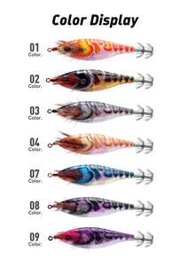 Kingdom EGI SHRIMPER釣魚餌 75mm 90mm 100mm魷魚餌 鉛質Eging餌 沈底餌 魷魚釣餌 小蝦蟳餌 柔軟發光烏賊餌 搖擺魚餌 - 彩色 - 查看 7
