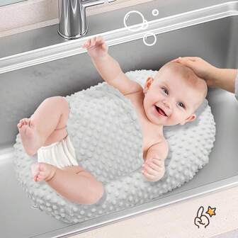 KAKIBLIN 1 Pcs Inflatable Baby Bath Bather, Bathtub Bather, Inflatable Baby Bather With Quick Dry Cover, Swaddle Wings And Storage Bag, Portable Travel Baby Bathtub For Newborns And Infants 0-7 Months