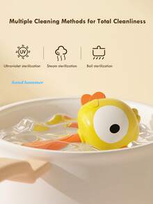 1入嬰兒有趣卡通沙錘，嬰兒聲音搖鈴玩具6-12個月，新生兒玩具嬰兒男女禮物 - 橙黃色 - 查看 6