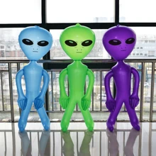 1入組90cm(35.43in) PVC充氣外星人娃娃萬聖節派對酒吧裝飾娃娃，聖誕節、萬聖節、感恩節禮物 - 多色 - 查看 4