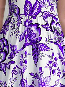Kilottor Tween Girls' Bohemian Style Floral Print Cap Sleeve Flying Dress For Holiday - Purple - View 4