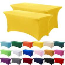 1/2 piezas Mantel de spandex, cubierta de mesa elástica, mantel rectángulo ajustado, cubierta de mesa elástica universal para bodas, banquetes, fiestas y eventos en el patio