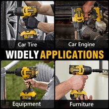 Alloyman 1/2 Inch Impact Wrench Cordless, Max Torque 555 Ft-Lbs Battery Impact Wrench 20V Brushless Motor 2000 RPM, With 6 Sockets, 3 Extension Bars, 4.0 AH Li-Ion Battery And 1 Hour Fast Charge Tools