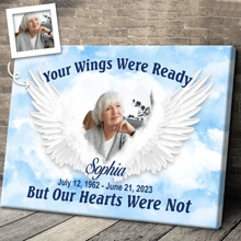 Catygift 1pc Personalized Canvas Painting "Angel Wings" - Your Wings Are Ready - Commemorative Gift - As Shown - View 4
