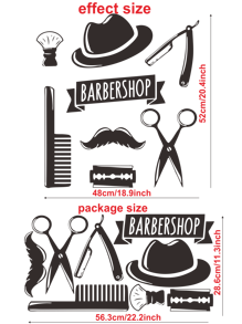 Decoración rústica de barbería: Calcomanías de pared de barbería, pegatinas de pared inspiradas en la naturaleza para salón de belleza, letreros de barbería murales removibles de vinilo para acentos de pared de salón de belleza, estética de barbería retro - Multicolor - Ver 3