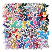 60pcs Balloon Dog Cartoon Graffiti Stickers Decoration, Cell Phone Case, Guitar, Skateboard, Car Luggage Stickers - Multicolor - View 1