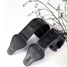 1PC Adjustable Ergonomic Guitar Strap - Universally Compatible With Electric, Acoustic, And Bass Guitars - Convenient Detachable Paddles For Easy Storage And Transport - Gray-black - View 8