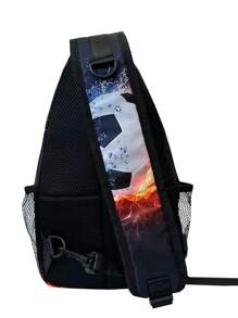 Bolsa de hombro ligera estilo bandolera con diseño de fútbol de caricatura, mochila deportiva, día de mochilero para niños, adolescentes, niños y niñas