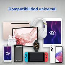CELULARTE Power Bank U-Volt 18w 10000 Mah Bateria Portatil Carga Rapida Entrada Micro USB, C, V8 con Cable Micro USB 58cm, Compatible para IP,Samsung, Xiaomi, iPad, Tabletas y Más - Negro - Ver 8