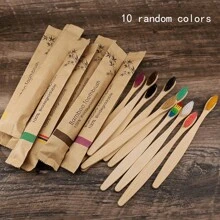 Bamboo Toothbrush - Ultra Soft Bristles Suitable For Sensitive Teeth & Gums, Wooden Handle For Deep Oral Cleaning At Home - Khaki - View 7