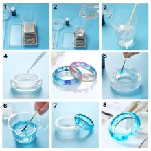 Set de moldes de resina epoxi, moldes de resina UV y kits de herramientas de fundición para la elaboración de joyas y la realización de hallazgos de pendientes DIY. - Multicolor - Ver 7