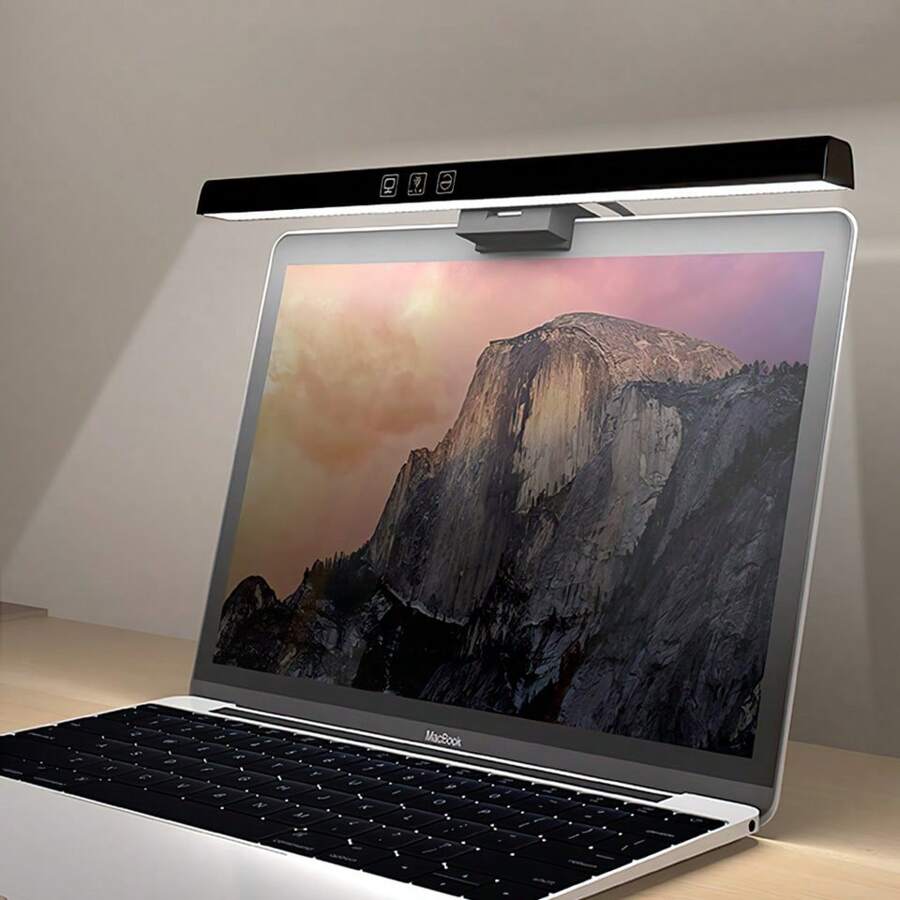 Đèn LED Máy Tính Màn Hình PC Thanh Ánh Sáng Màn Hình 3 Màu Điều Khiển Cảm Ứng Vô Cấp Mờ Đọc Cổng USB Bàn Để Bàn Treo Đèn - Có thể điều chỉnh đèn 3 màu - Xem 1