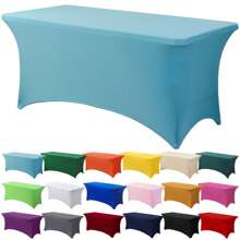 1/2 piezas Mantel de spandex, cubierta de mesa elástica, mantel rectángulo ajustado, cubierta de mesa elástica universal para bodas, banquetes, fiestas y eventos en el patio