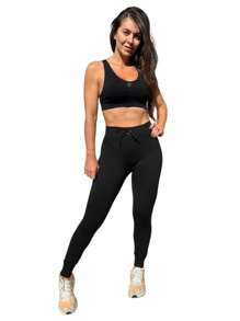Lupo Act Seamless Sportwear Leggings For Women Comfortable Gym Fitness 71716-001 Original - 黑色 - 查看 3