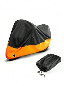 1入組電動滑板車罩，190T聚酯塔夫遮雨、防曬、防塵，銀色塗層摩托車衣 - 黑橙 - 查看 11