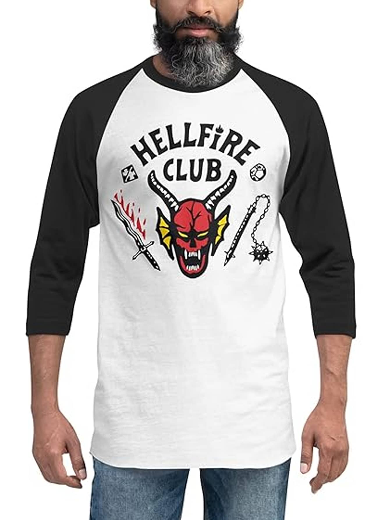 Singular World Hellfire Club camiseta de ajuste para hombres blancos - Blanco - Ver 1