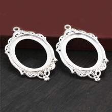 5 pièces Base de pendentif vide qui convient à des pendentifs de 30x40mm. Accessoires en métal creux pour la création de bijoux DIY