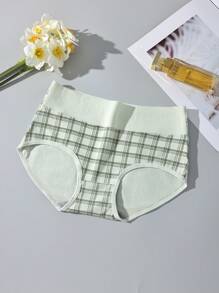 Bộ 4 quần lót bikini nữ cạp cao in họa tiết mềm mại và thoáng khí, đồ lót liền mạch, cỡ lớn - Nhiều màu - Xem 7