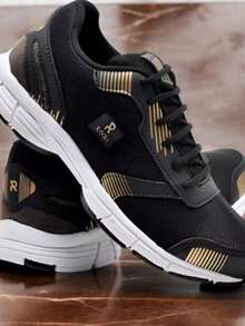 Men Sneakers - 黑色和金色 - 查看 1