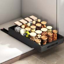 1pc Adjustable Pull-Out Cabinet Organizer - Expandable Metal Drawer For Kitchen Spices, Pots & Dishes Storage - Multicolor - View 14