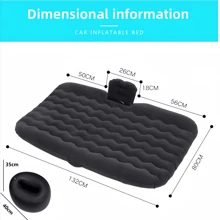 1PC Inflatable Flocking Car Bed Color Random With 1PC Air Pump PVC, Camping And Tour Car Rear Sleeping Mat In Outdoor, Foldable Portable Air Mattress