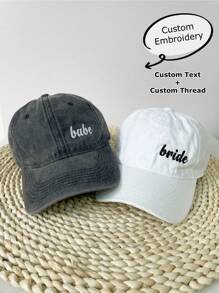 Embroidered 'Bride' & 'Babe' Hats For Bachelorette Celebrations, Bridal Party Baseball Caps - Vintage Baseball Cap - View 5