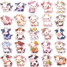 50PCS Strawberry Cow Stickers Vinyl Aesthetics Stickers For Scrapbooking, Diary, Laptop, Bumper, Skateboard, Water Bottle, Computer, Phone, Cartoon, Hard Hat, Car Stickers And Decals - Multicolor - View 4